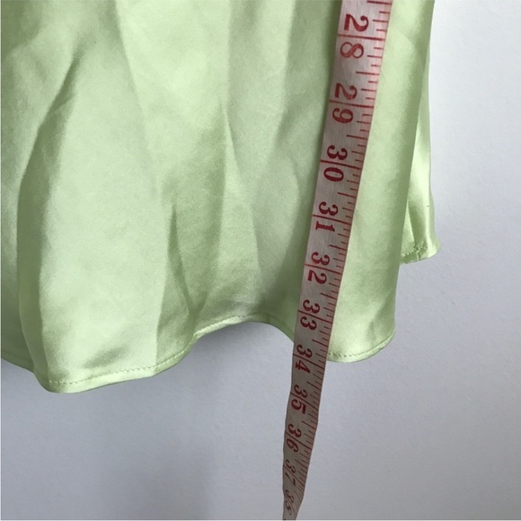 ZARA WOMENS DRESS LIME GREEN A LINE MINI SATIN EFFECT MEDIUM - Picture 10 of 13